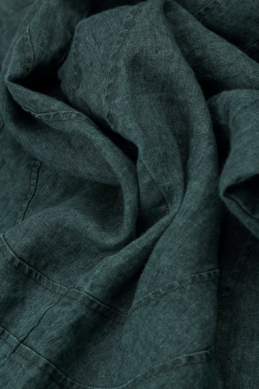 Loose Back Pockets Teal Linen Trousers 5