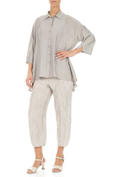 Loose Beige Silk Bamboo Shirt 4