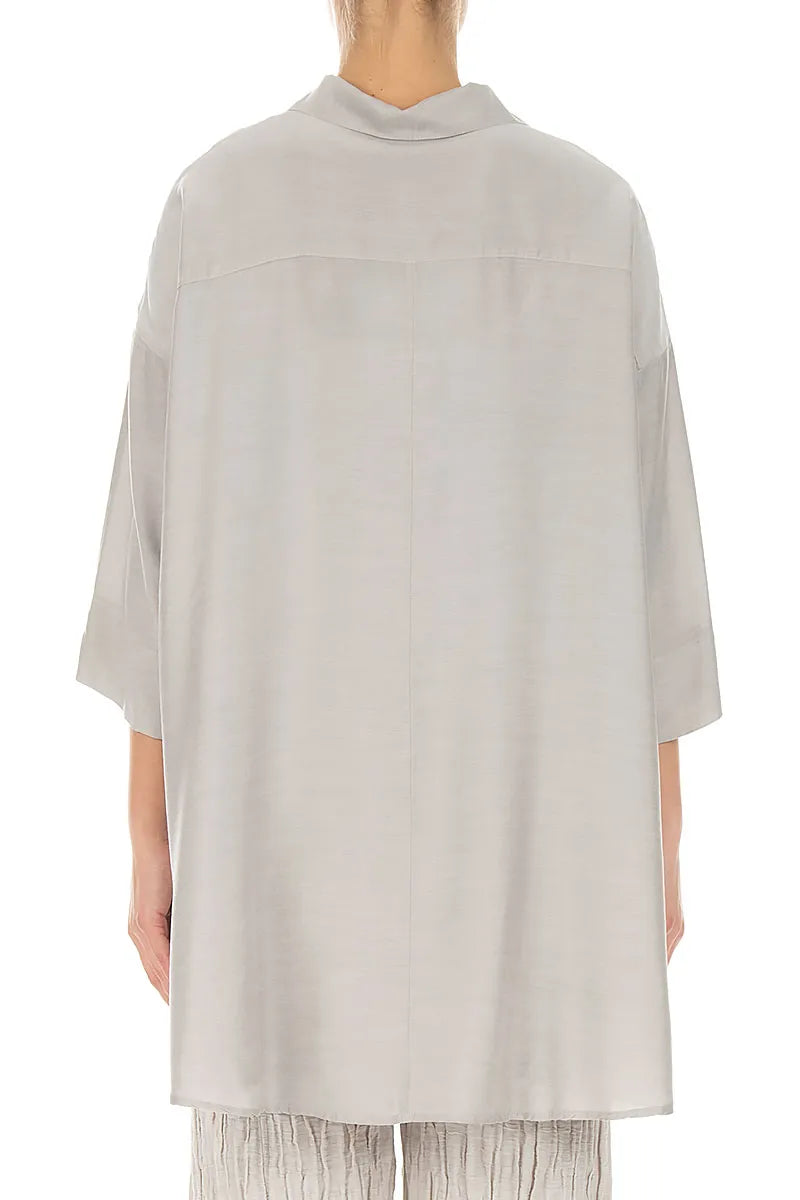 Loose Beige Silk Bamboo Shirt 2