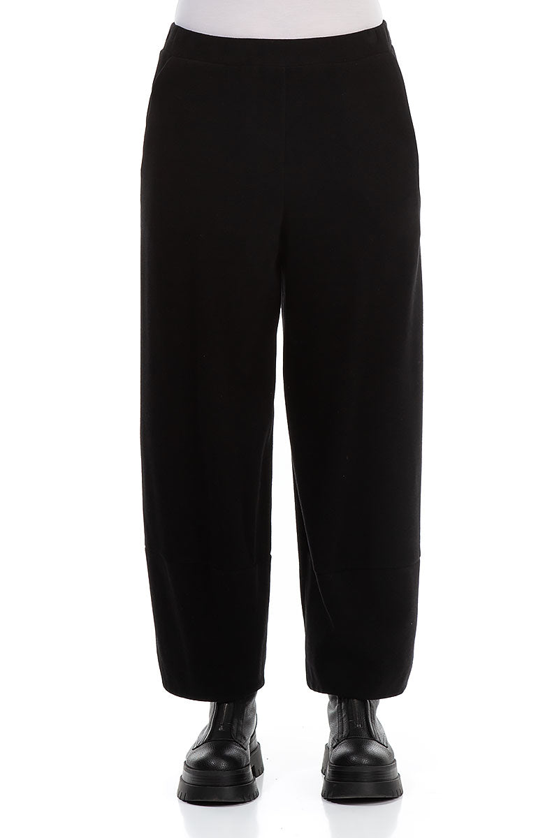 Loose Black Cotton Jersey Trousers 1
