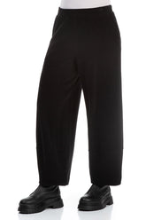 Loose Black Cotton Jersey Trousers 3