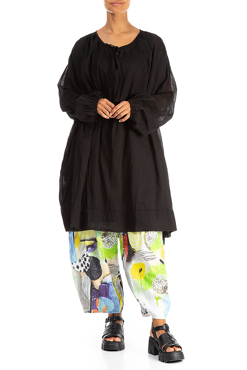 Loose Black Cotton Tunic 4