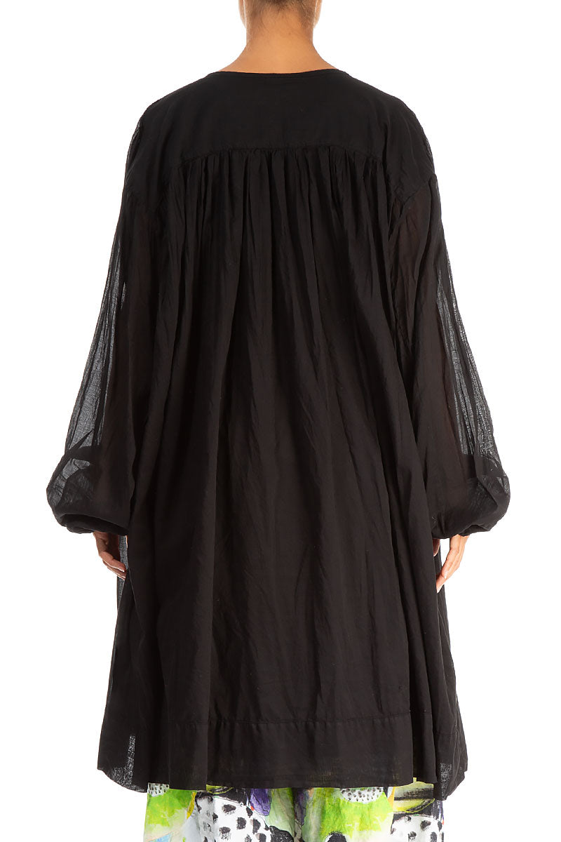 Loose Black Cotton Tunic 2