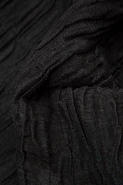 Loose Black Crinkled Silk Tunic 5