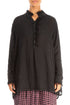 Loose Black Gauze Linen Shirt 1