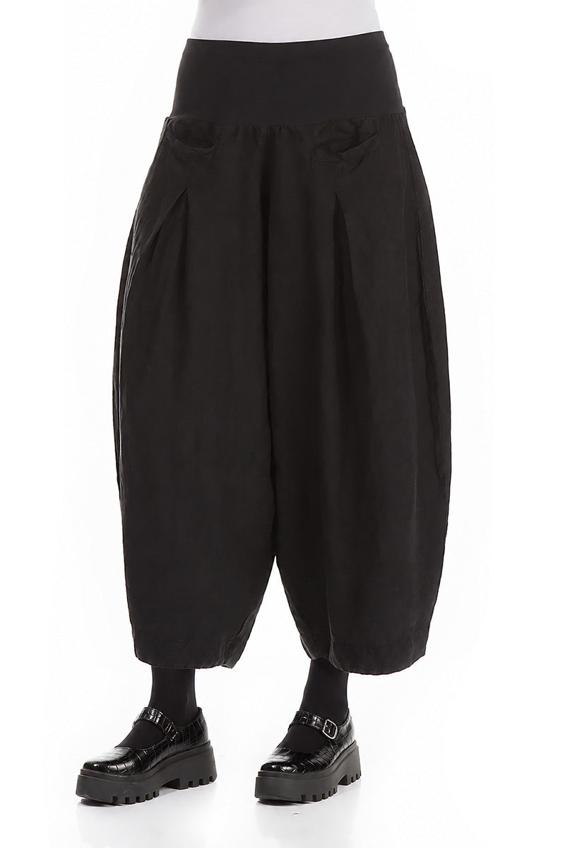 Loose Black Linen Trousers 3