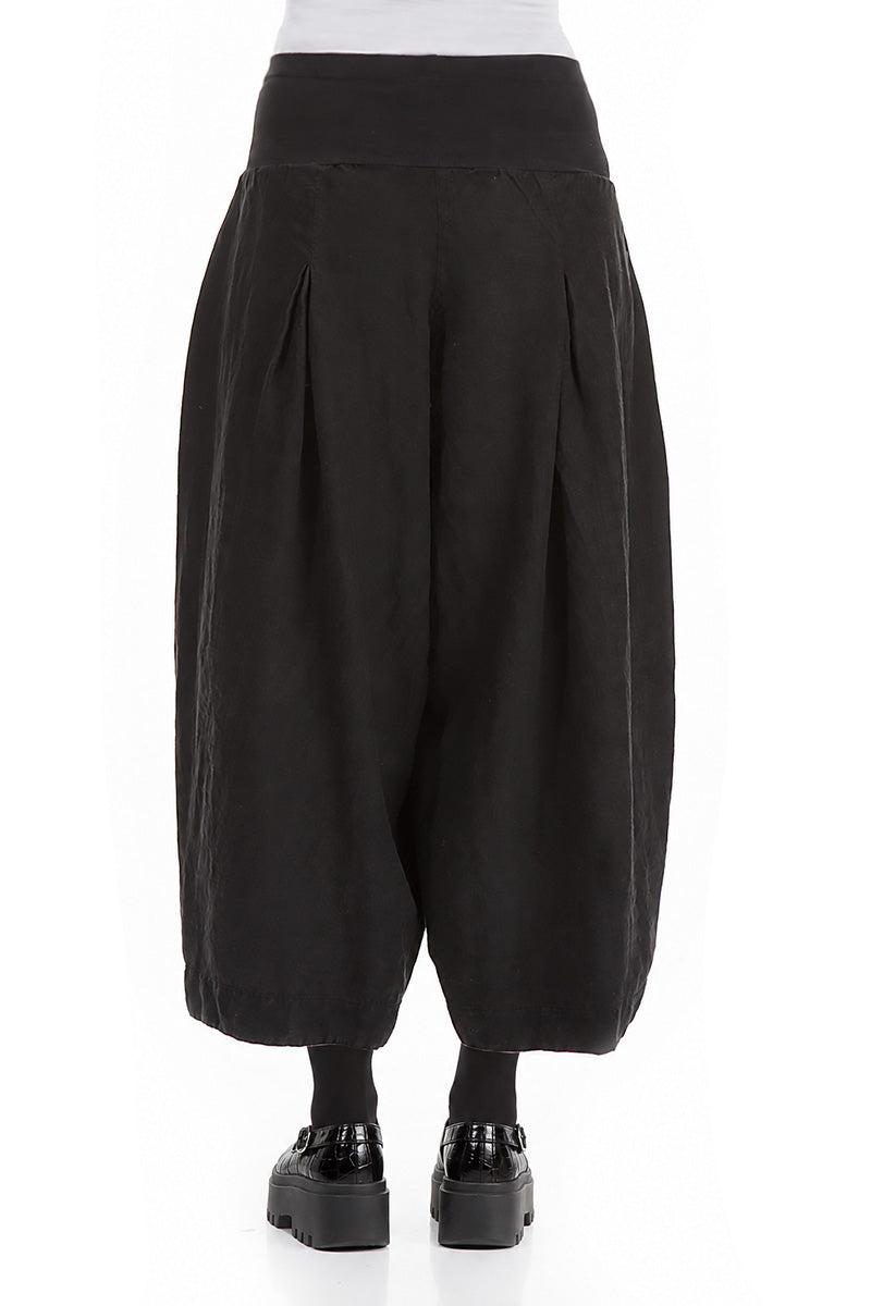 Loose Black Linen Trousers 2