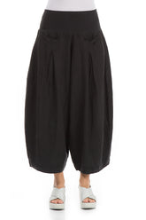 Loose Black Linen Trousers 1