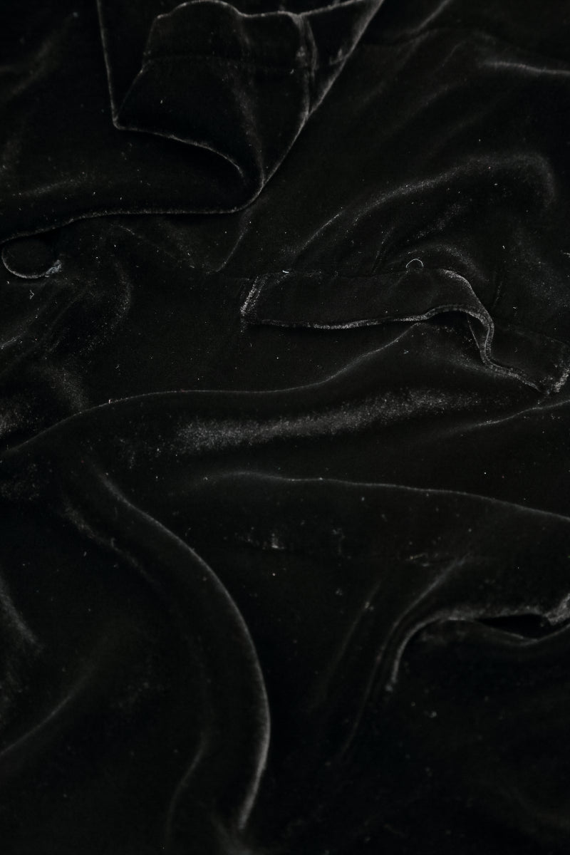 Loose Black Silk Velvet Trousers 4