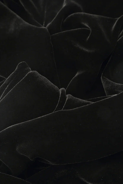 Loose Black Silk Velvet Trousers 4