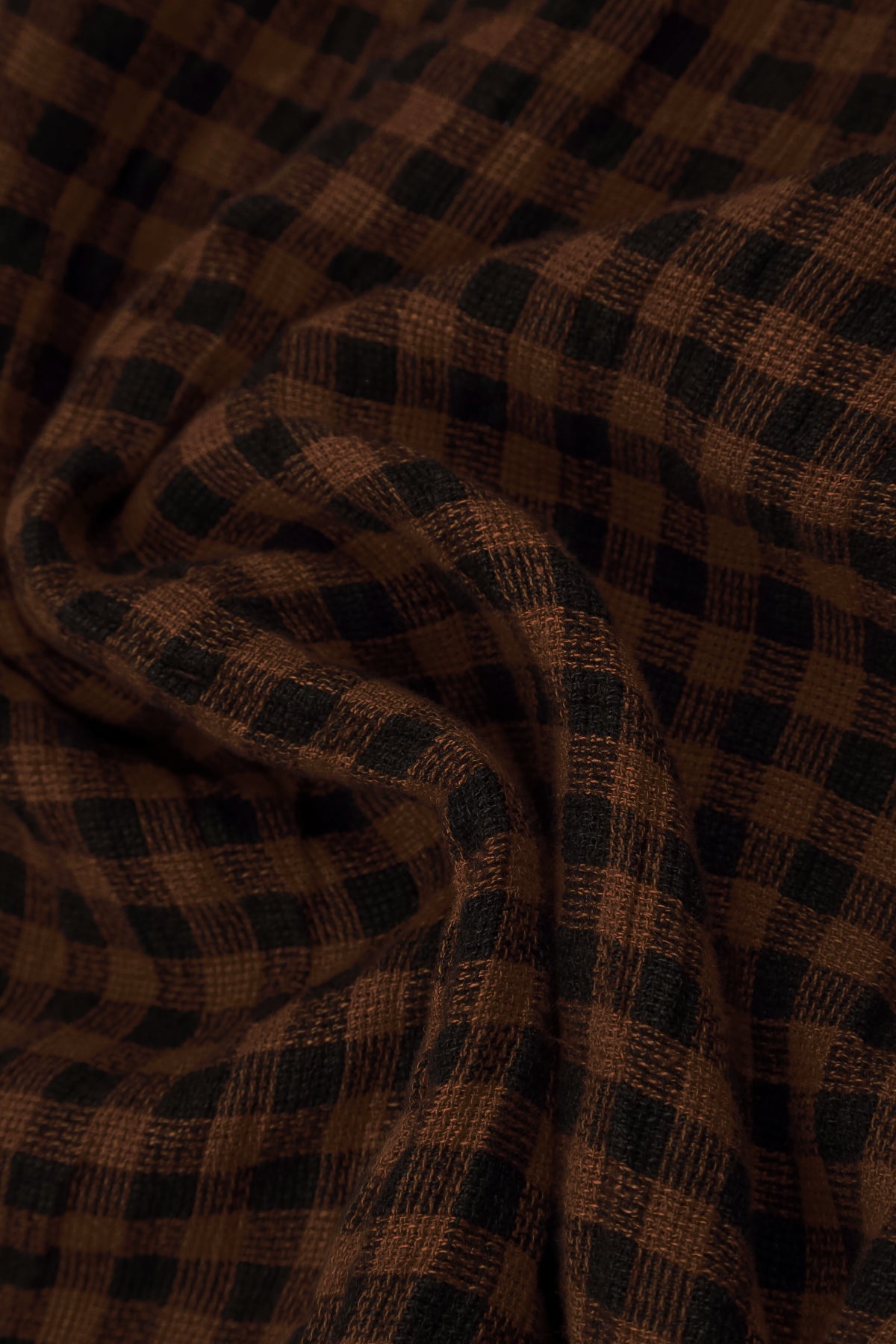 Loose Aged Copper Check Linen Shirt 5