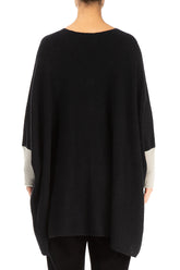 Loose Boxy Black Off White Wool Cardigan 2