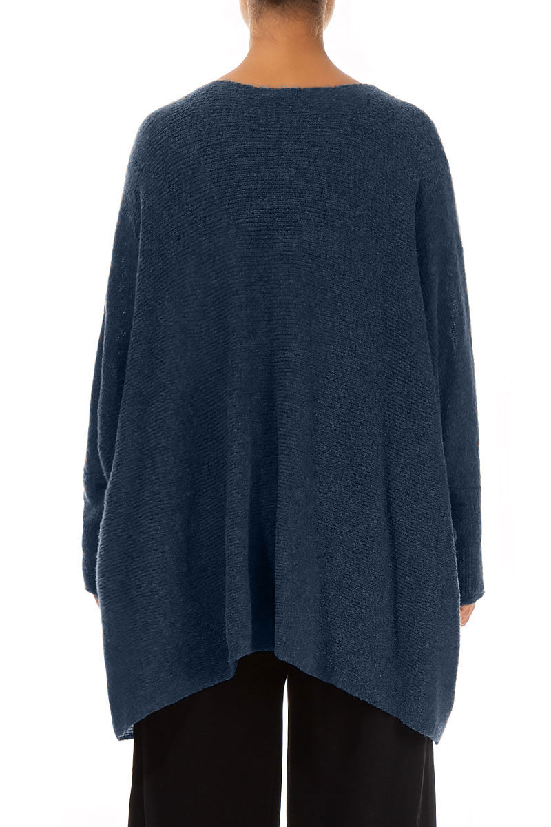 Loose Boxy Blue Wool Cardigan 2