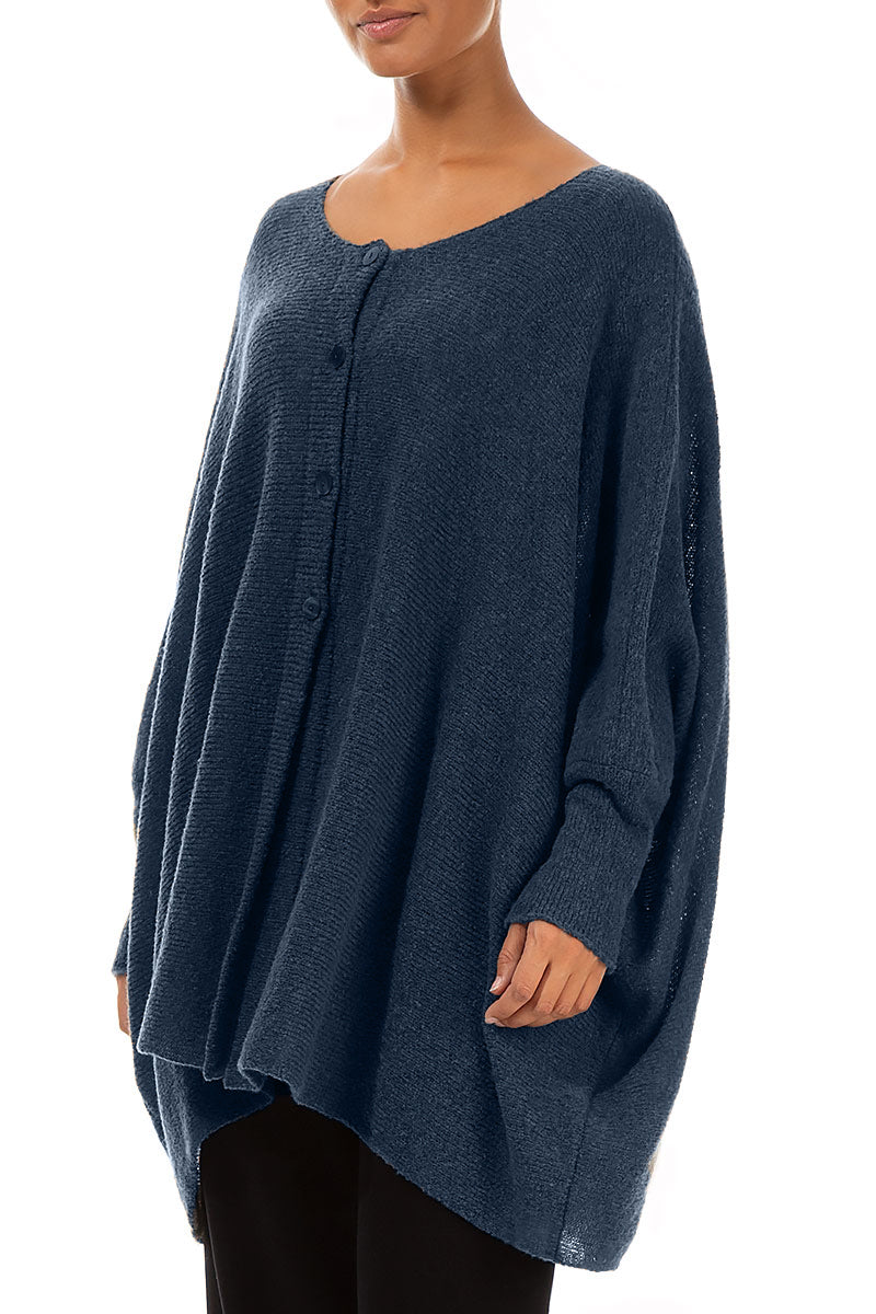 Loose Boxy Blue Wool Cardigan 3