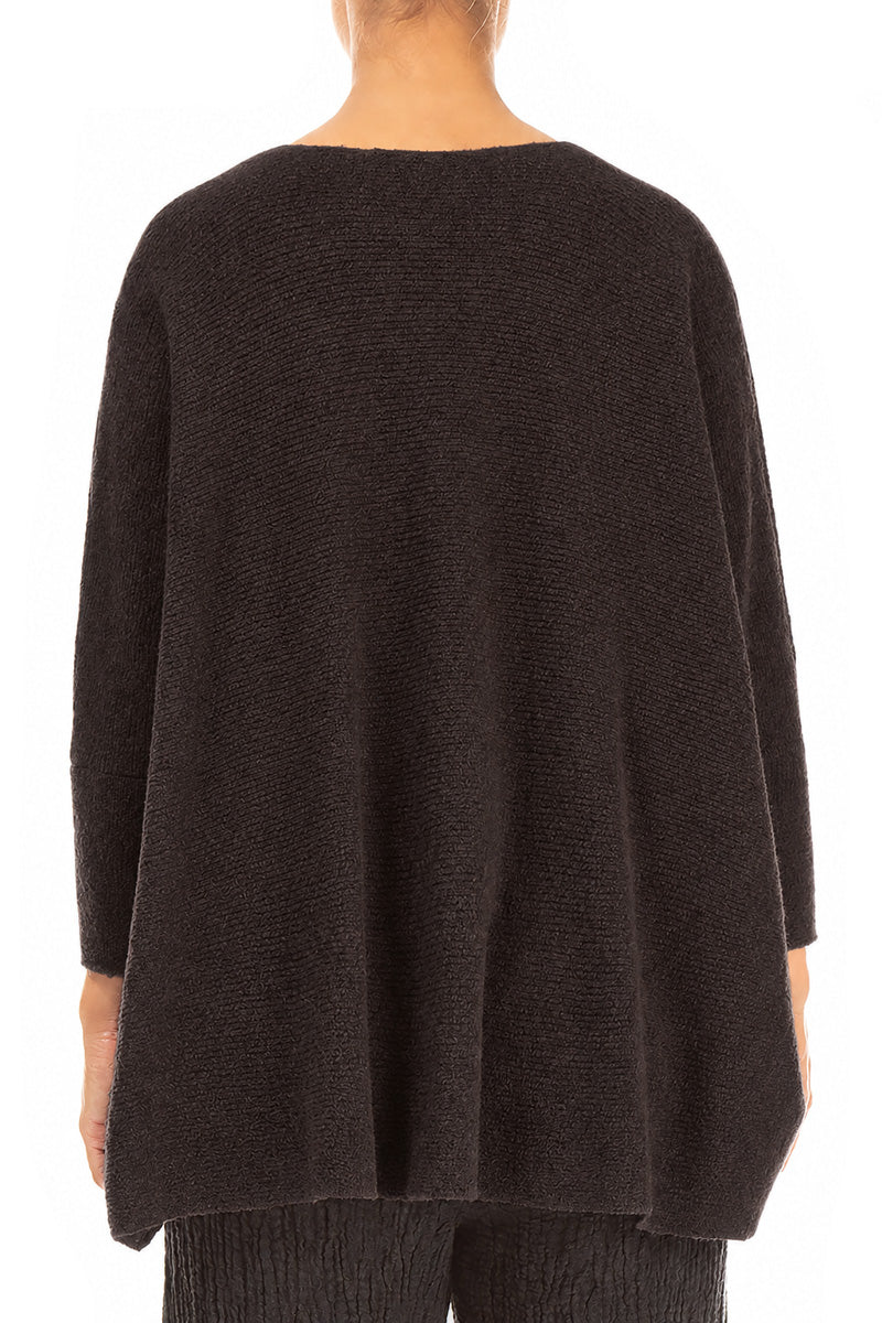 Loose Boxy Chocolate Wool Cardigan 2