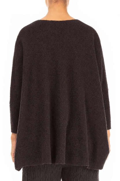 Loose Boxy Chocolate Wool Cardigan 2