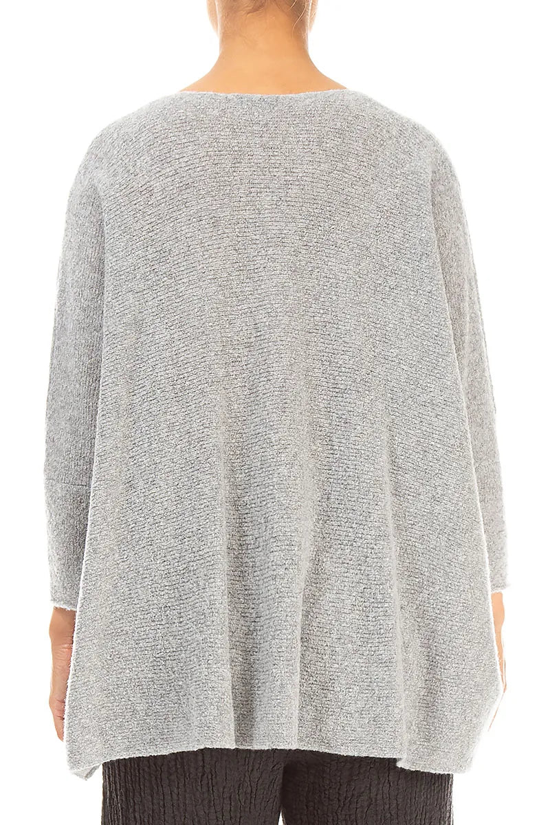 Loose Boxy Light Grey Wool Cardigan 2