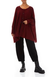 Loose Boxy Maroon Wool Cardigan 4
