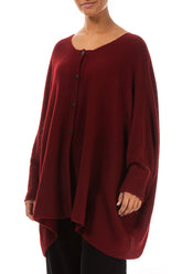 Loose Boxy Maroon Wool Cardigan 3