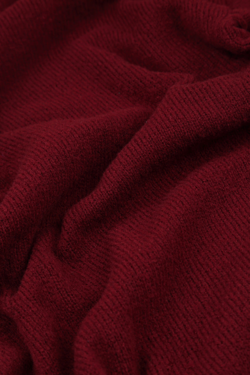 Loose Boxy Maroon Wool Cardigan 5