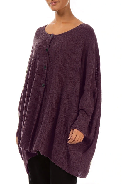 Loose Boxy Mulberry Wool Cardigan