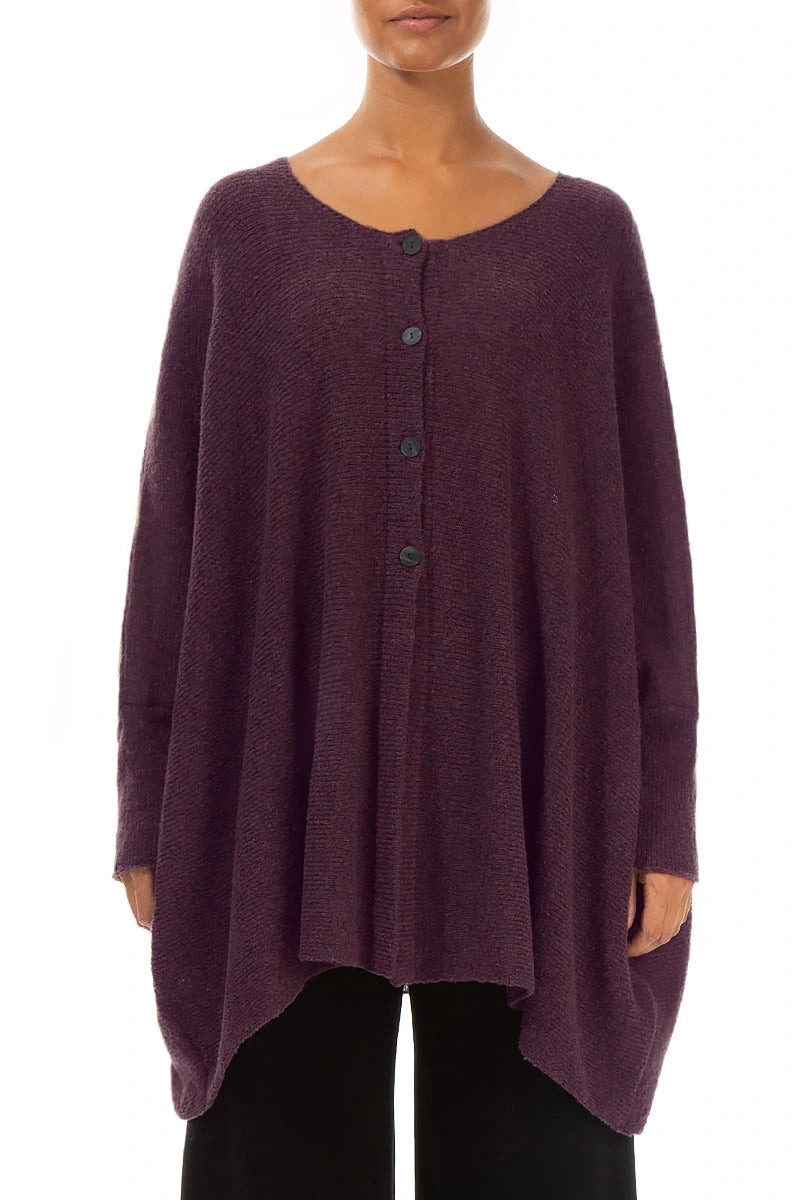 Loose Boxy Mulberry Wool Cardigan