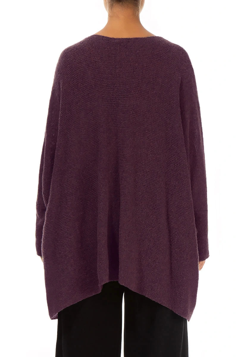 Loose Boxy Mulberry Wool Cardigan