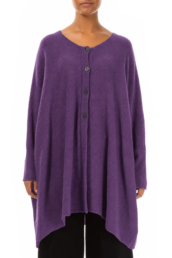 Loose Boxy Purple Wool Cardigan 1