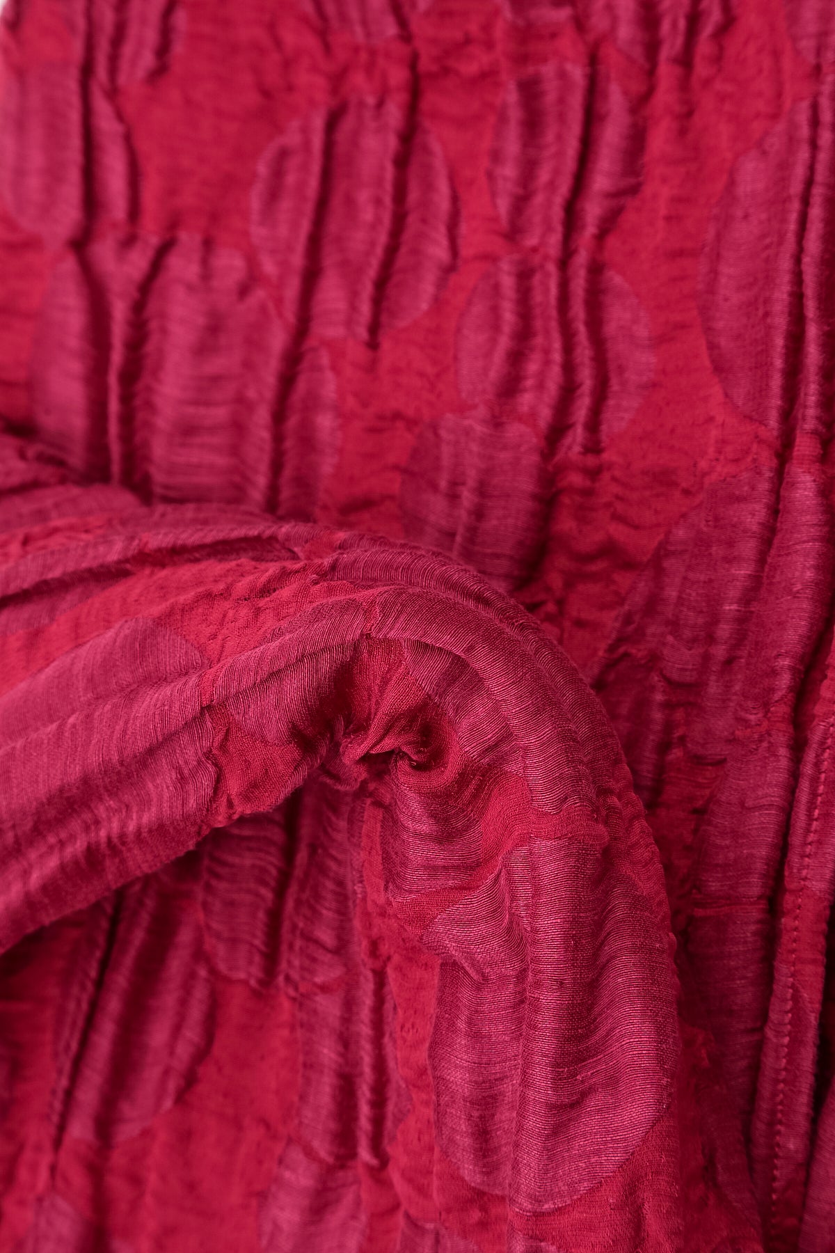 Loose Boxy Ruby Circle Silk Linen Blouse