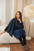 Loose Boxy Teal Dark Navy Wool Cardigan 1