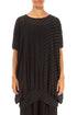 Loose Bubbly Pattern Black Silk Tunic 1