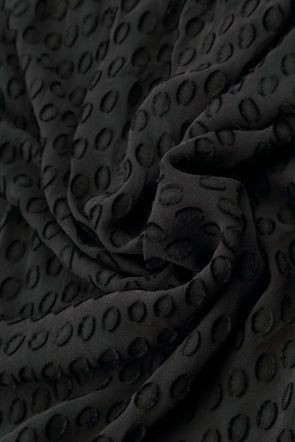Loose Bubbly Pattern Black Silk Tunic 5