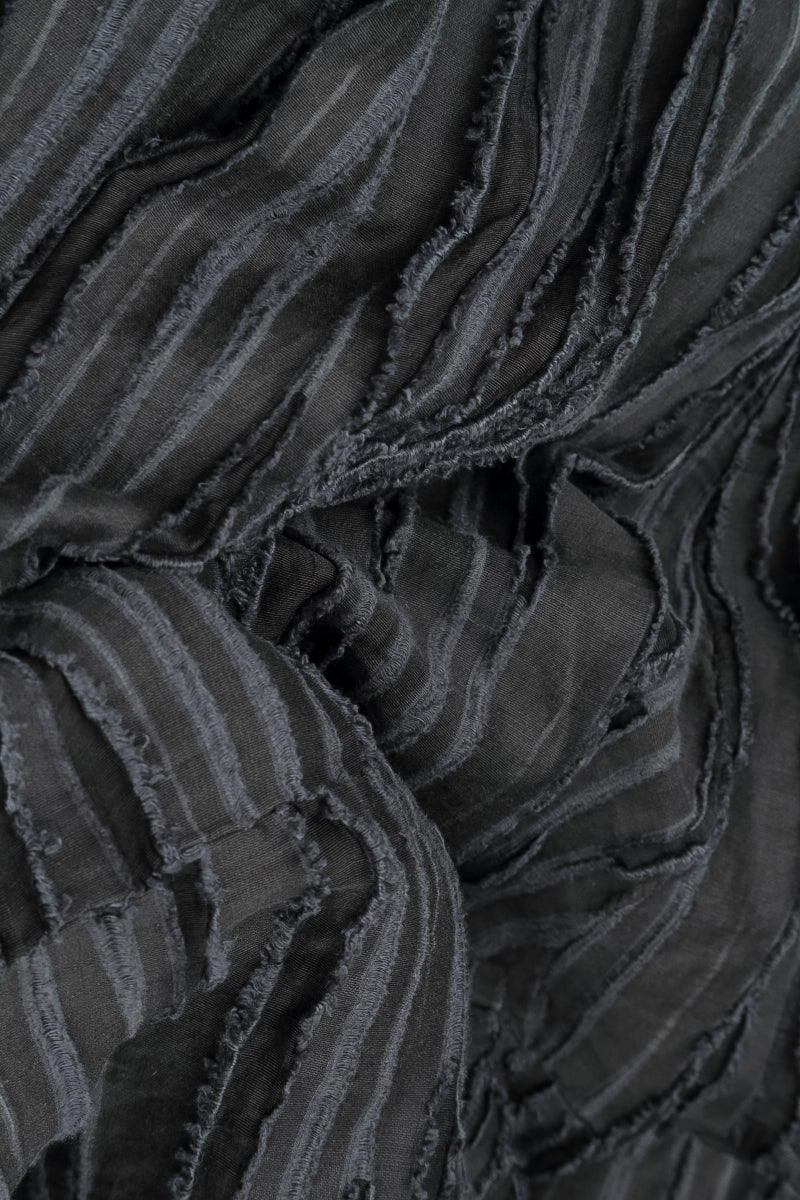 Loose Charcoal Fray Weave Shirt