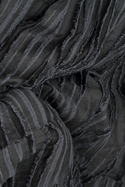 Loose Charcoal Fray Weave Shirt