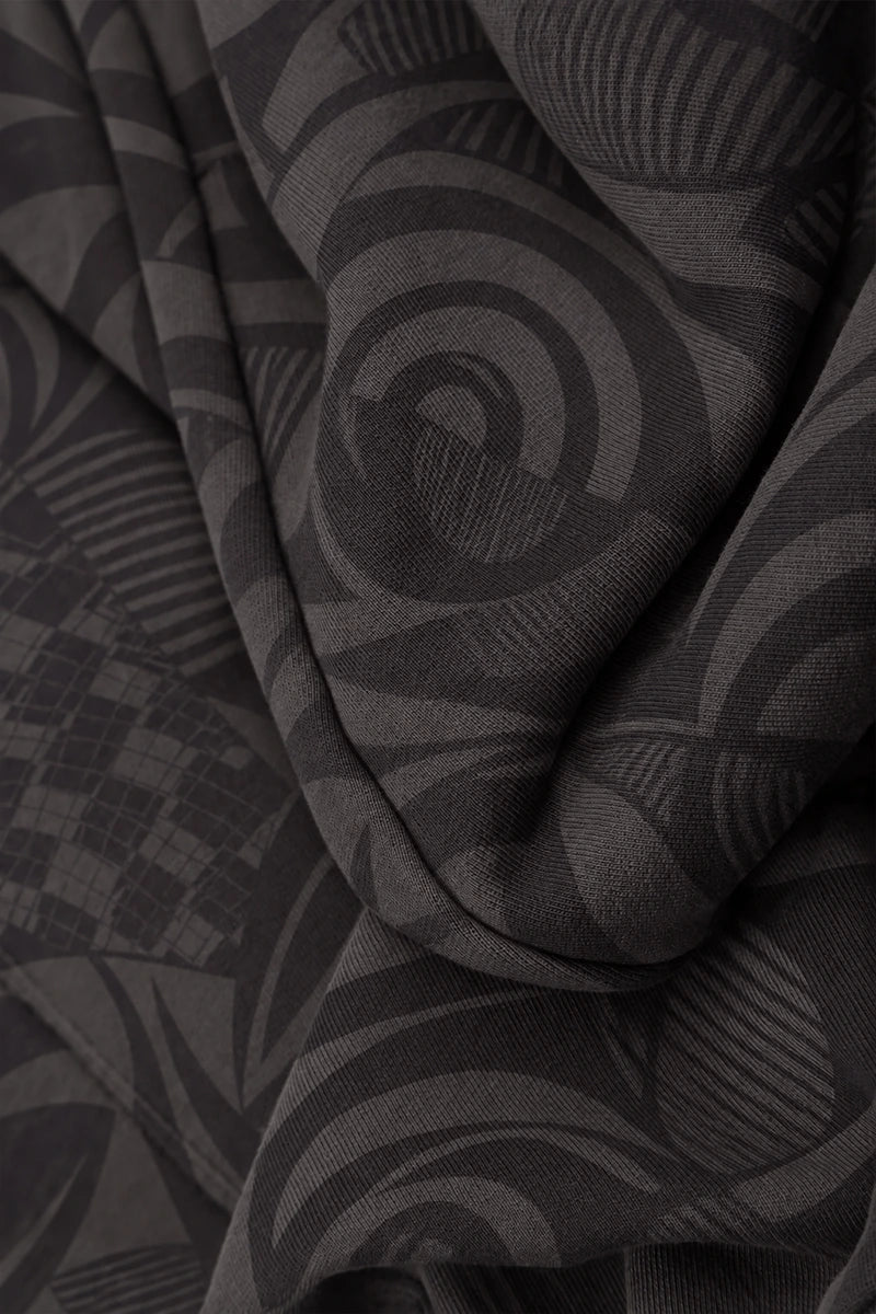 Loose Charcoal Orbit Cotton Trousers