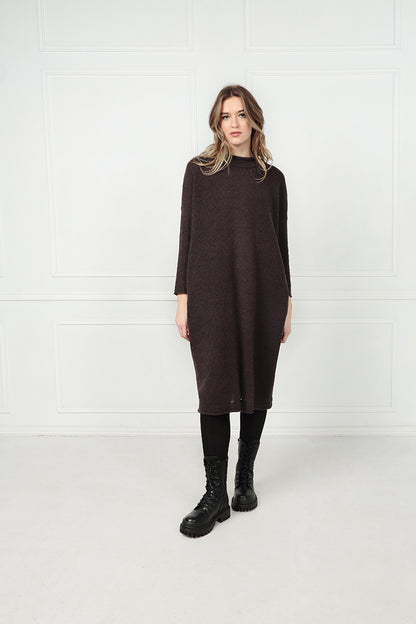 Loose Chocolate Wool Dress 6