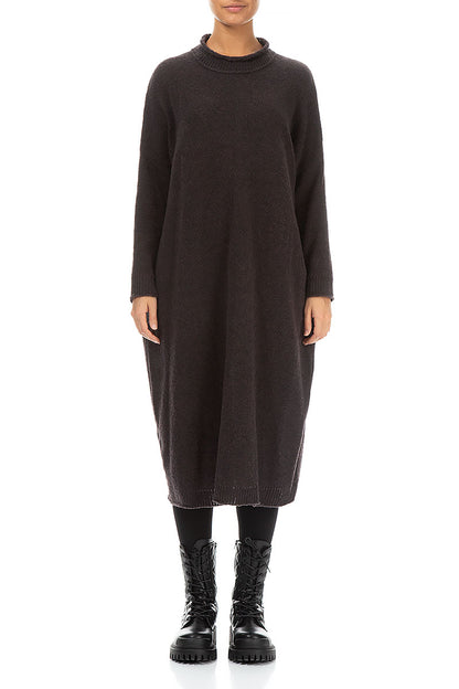 Loose Chocolate Wool Dress 1