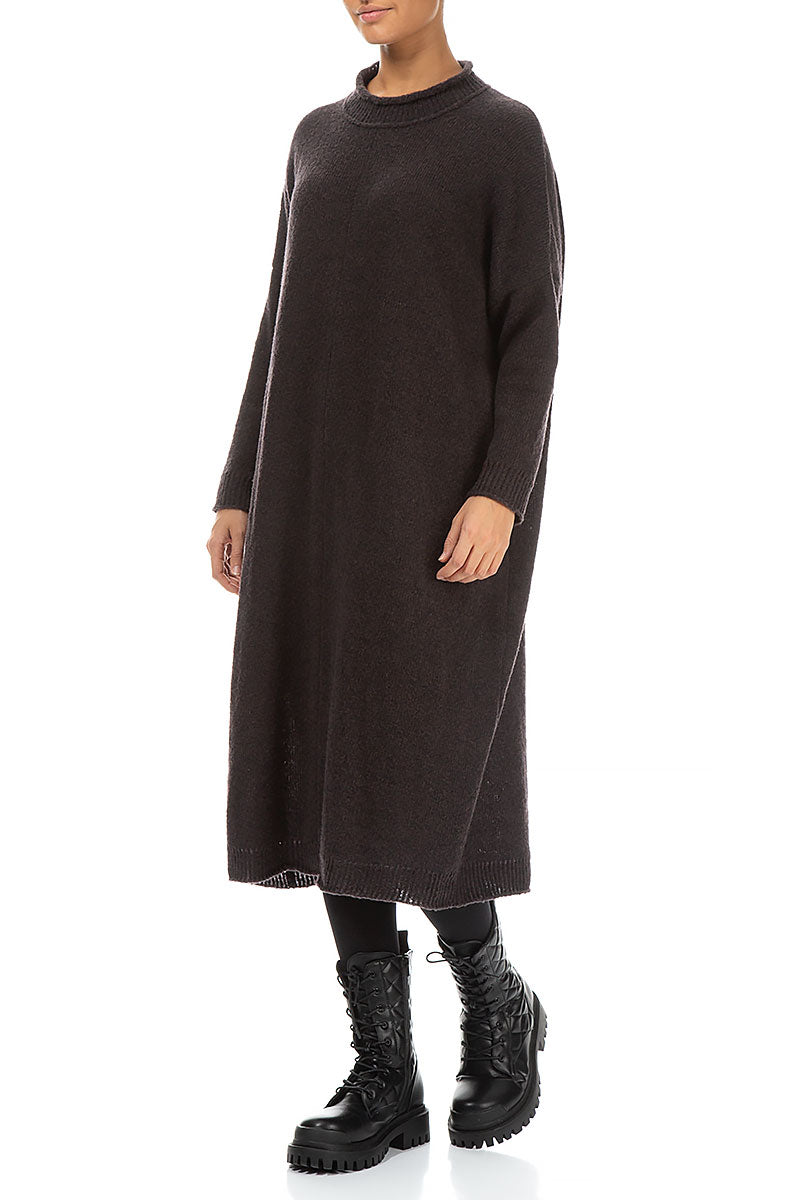 Loose Chocolate Wool Dress 3
