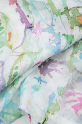 Loose Colour Splash Gauze Linen Blouse 5