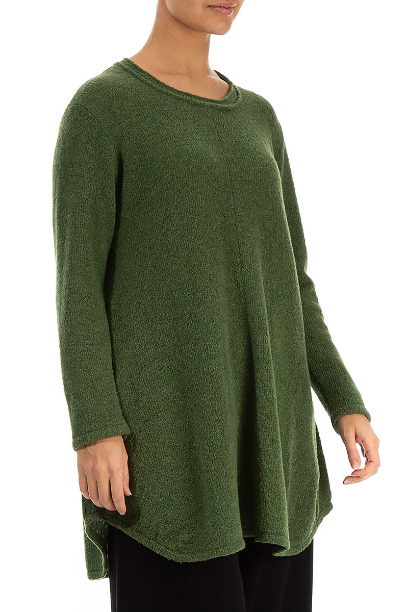 Loose Cosy Dark Sage Wool Sweater 3