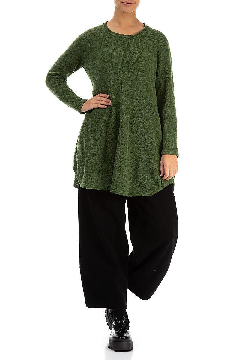 Loose Cosy Dark Sage Wool Sweater 4
