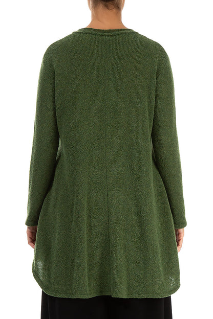 Loose Cosy Dark Sage Wool Sweater 2