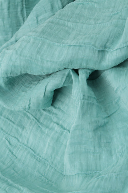 Loose Crinkled Mint Silk Linen Shirt