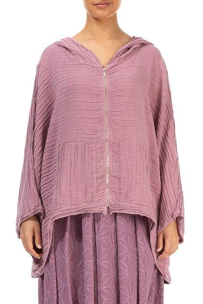 Loose Crinkled Rose Silk Hemp Jacket 1