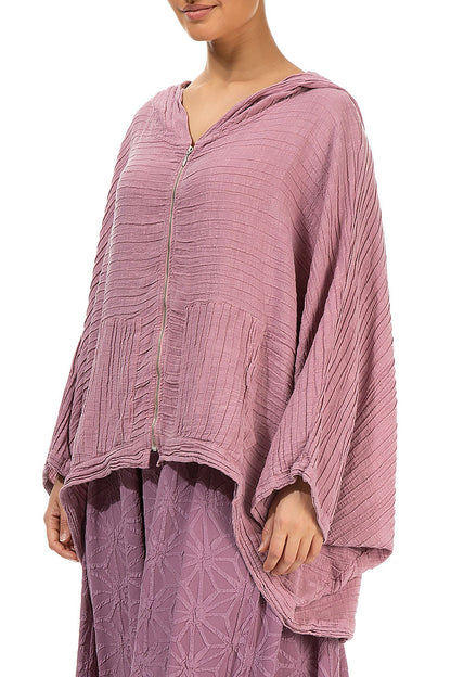 Loose Crinkled Rose Silk Hemp Jacket 3