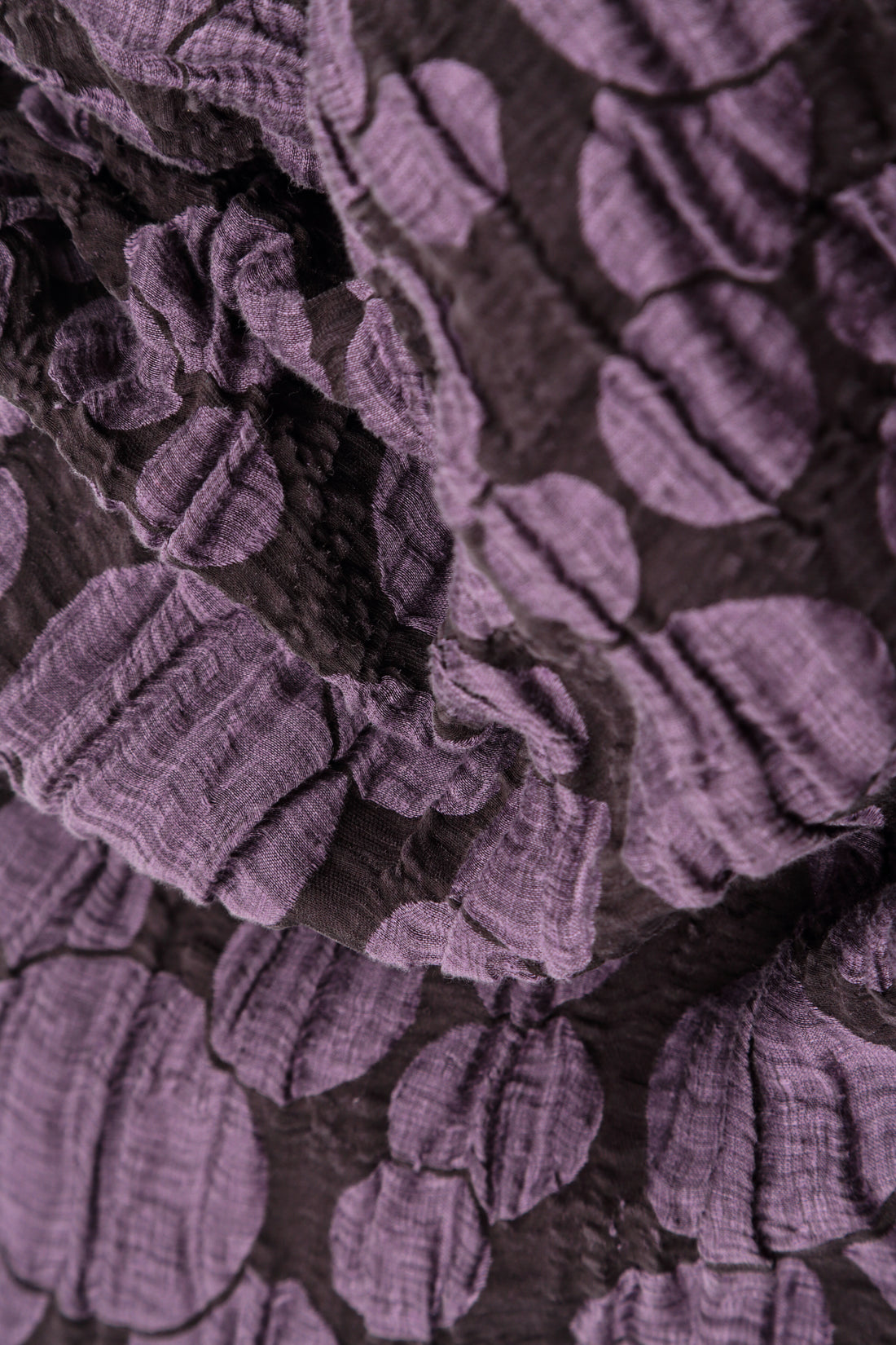 Loose Deep Plum Circle Silk Linen Shirt 6