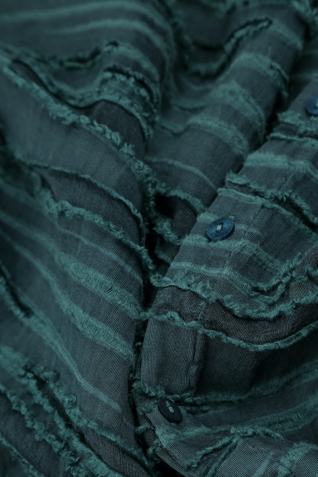 Loose Deep Turquoise Fray Weave Shirt 6