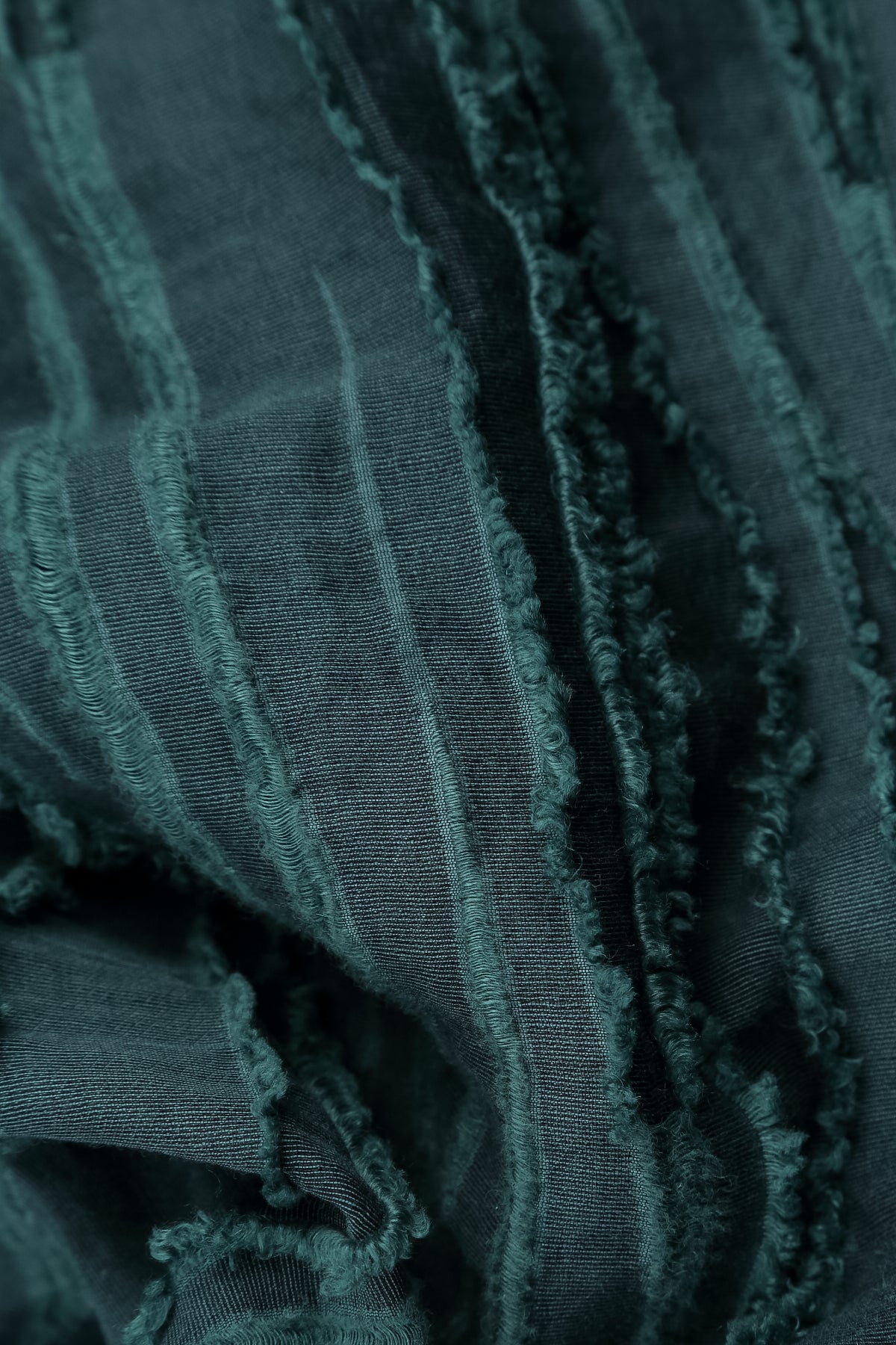 Loose Deep Turquoise Fray Weave Shirt 5