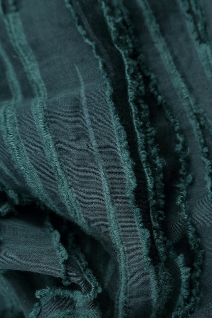 Loose Deep Turquoise Fray Weave Shirt 5
