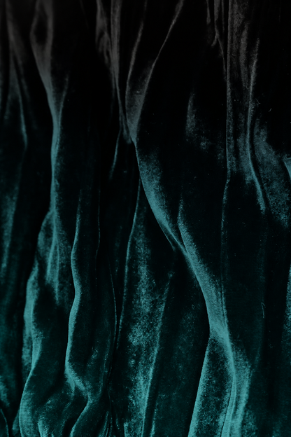 Loose Deep Turquoise Ombré Silk Velvet Shirt